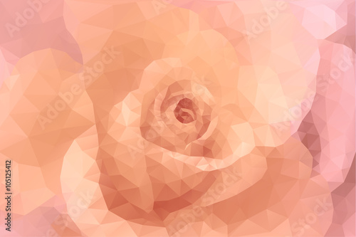 Abstract triangle polygon floral fashion pink and beige wedding gentle background