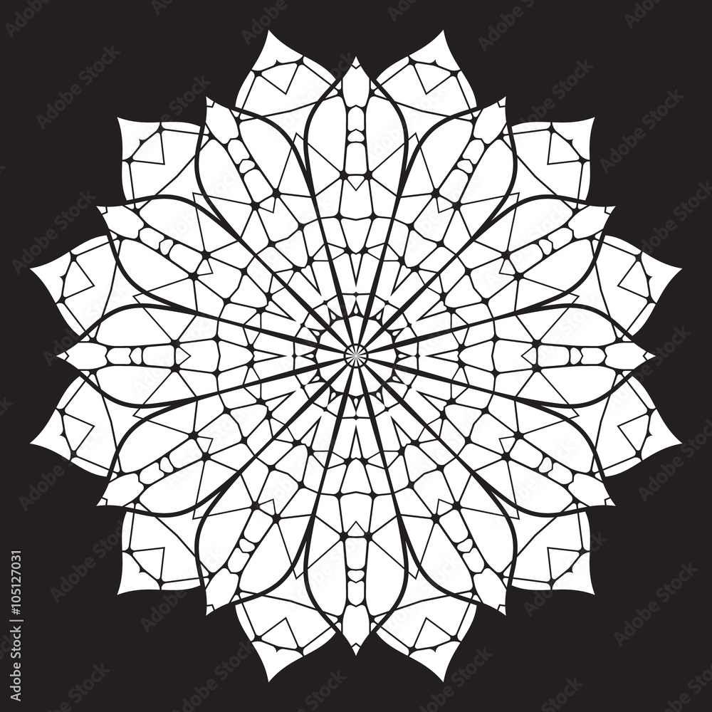 Obraz premium Black and white abstract pattern, mandala.