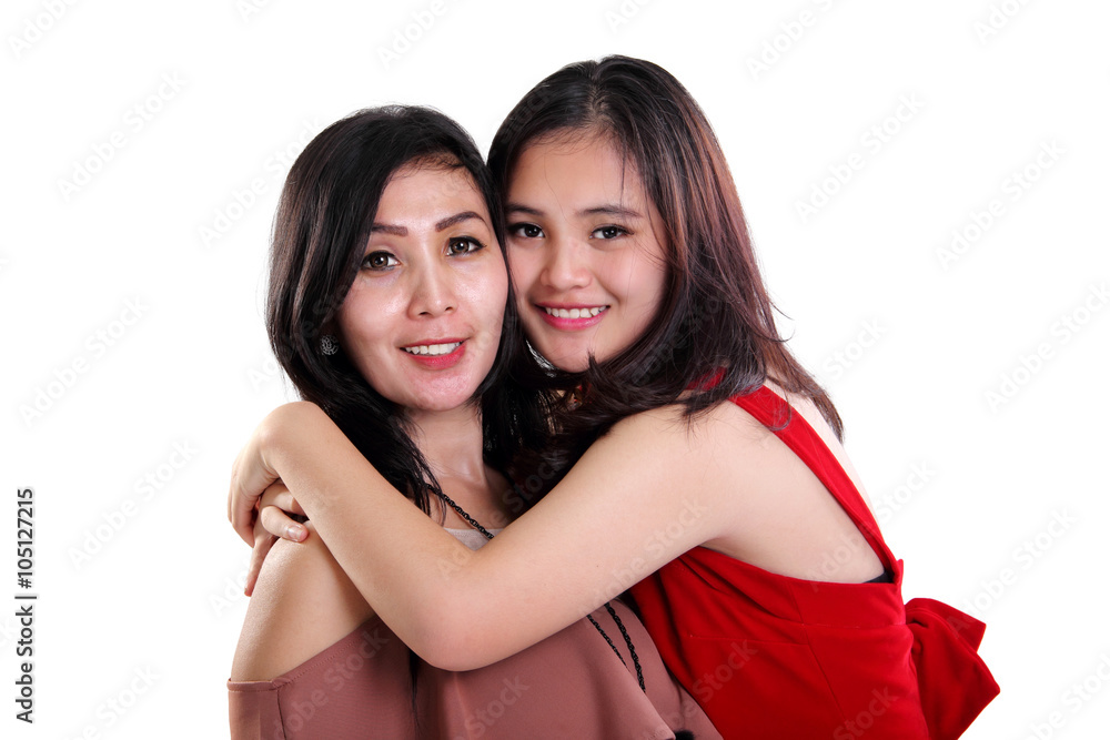 Love of mother and daughter isolated Love of mother and daughter isolated