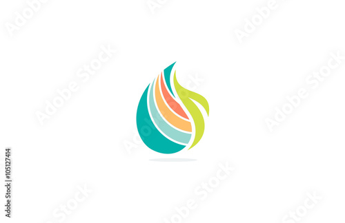 Free Download green leaf swirl water logo - GFXLoad