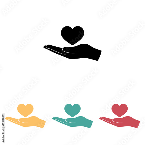 heart, hand  icon