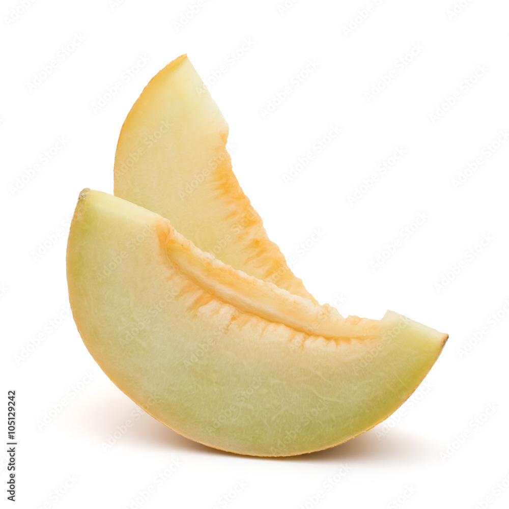 melon slices isolated on white background cutout