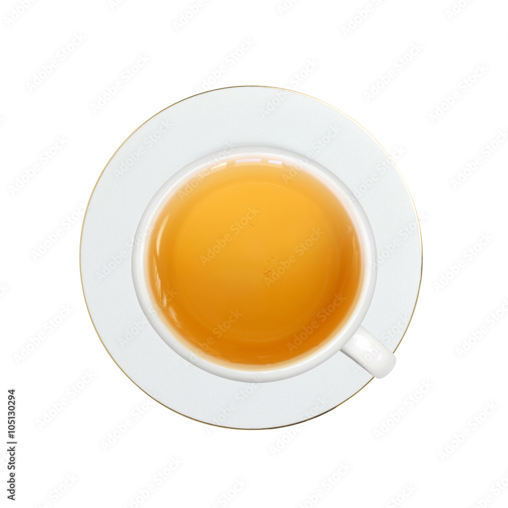 white cup with tea isolated on white white cup with tea isolated on white