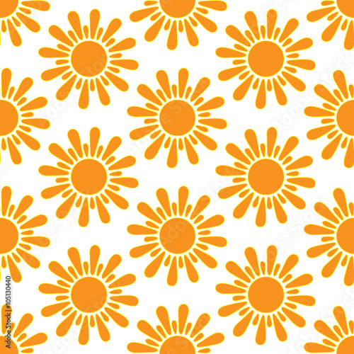 Cute seamless pattern of sun.
