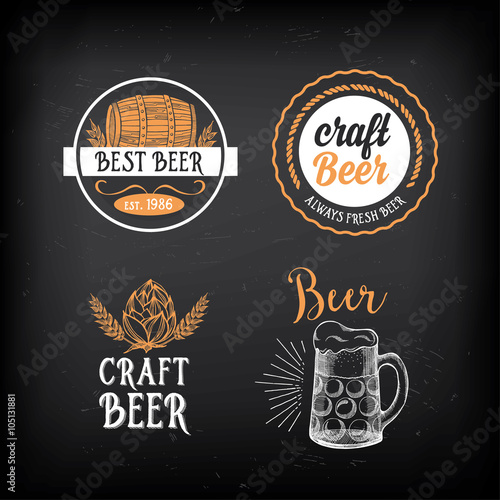 Beer restaurant cafe badges, drink template design. 