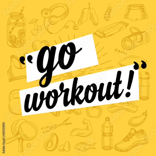Fitness motivation quote poster. 