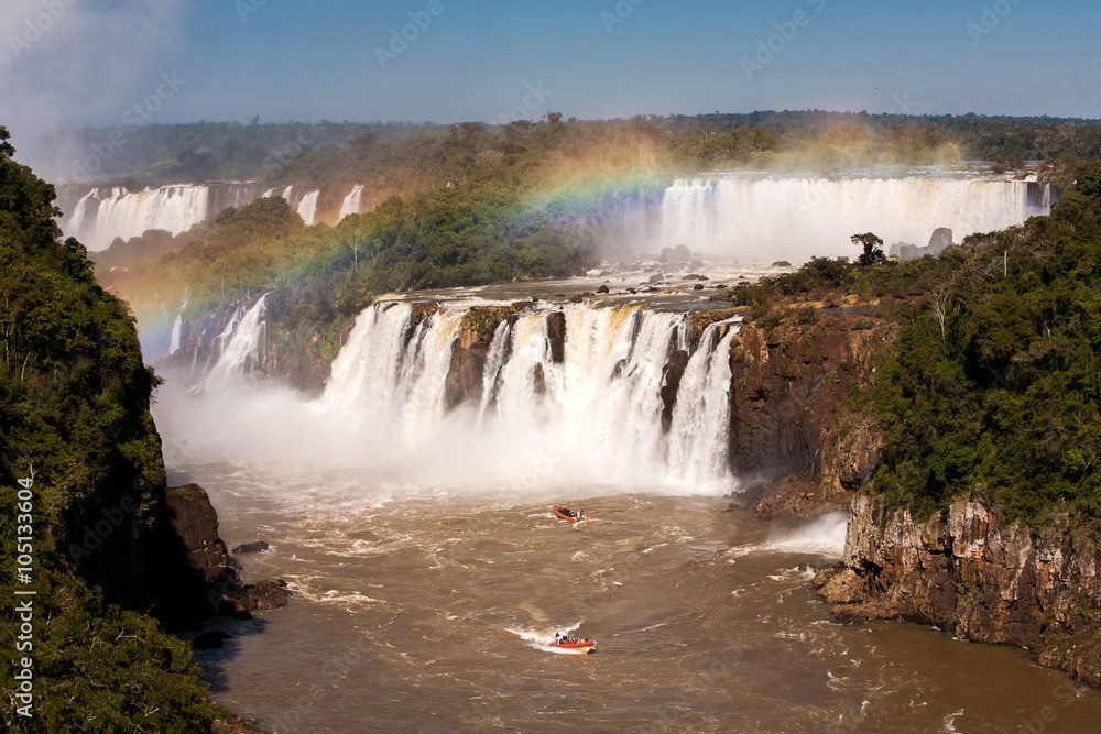 Rainbow in Iguazu falls national park