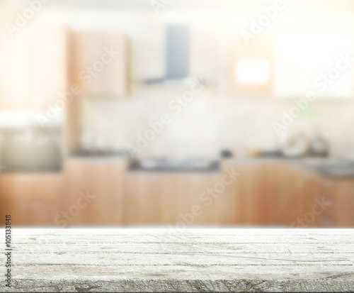 Fototapeta Naklejka Na Ścianę i Meble -  Table Top And Blur Interior of Background