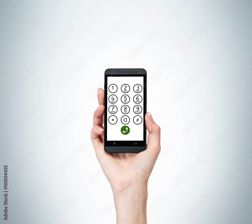 Hand holding smartphone Hand holding smartphone