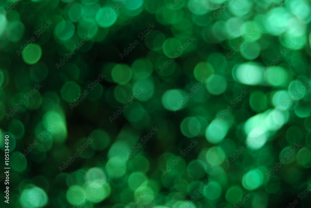 Green blurred lights - close-up Green blurred lights - close-up