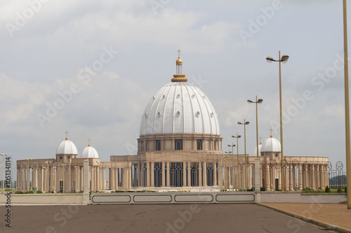 Catholic Basilica of Our Lady of Peace (Basilique Notre-Dame de la Paix) in Yamoussoukro, CÃ´te d'Ivoire. Guinness World Records lists it as the largest 