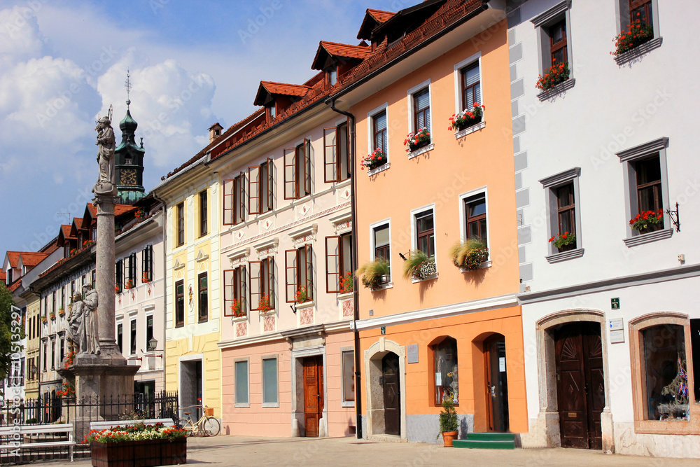 Downtown in Skofja Loka, Slovenia