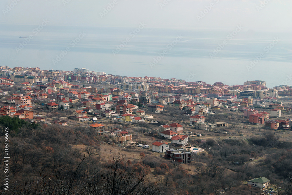 Nessebar, Bulgaria, February 2016. Panoramic view from the top.