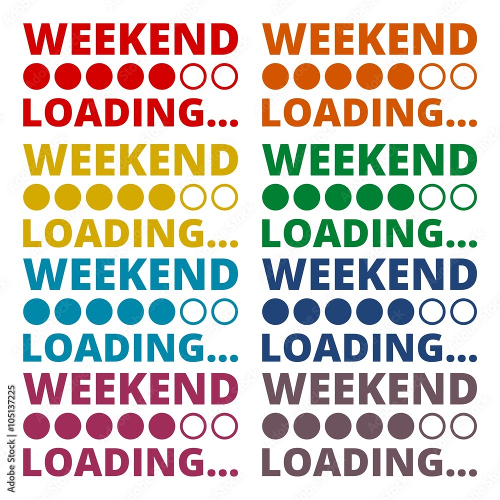 Weekend Loading icons set Weekend Loading icons set