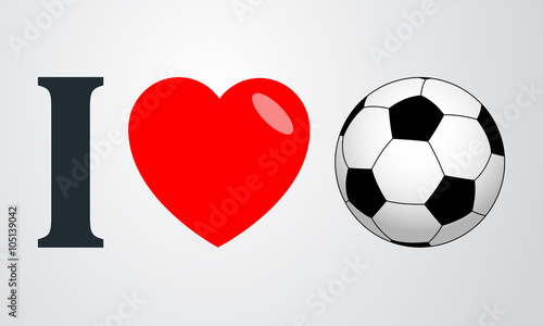 Icono plano i love futbol color en fondo degradado