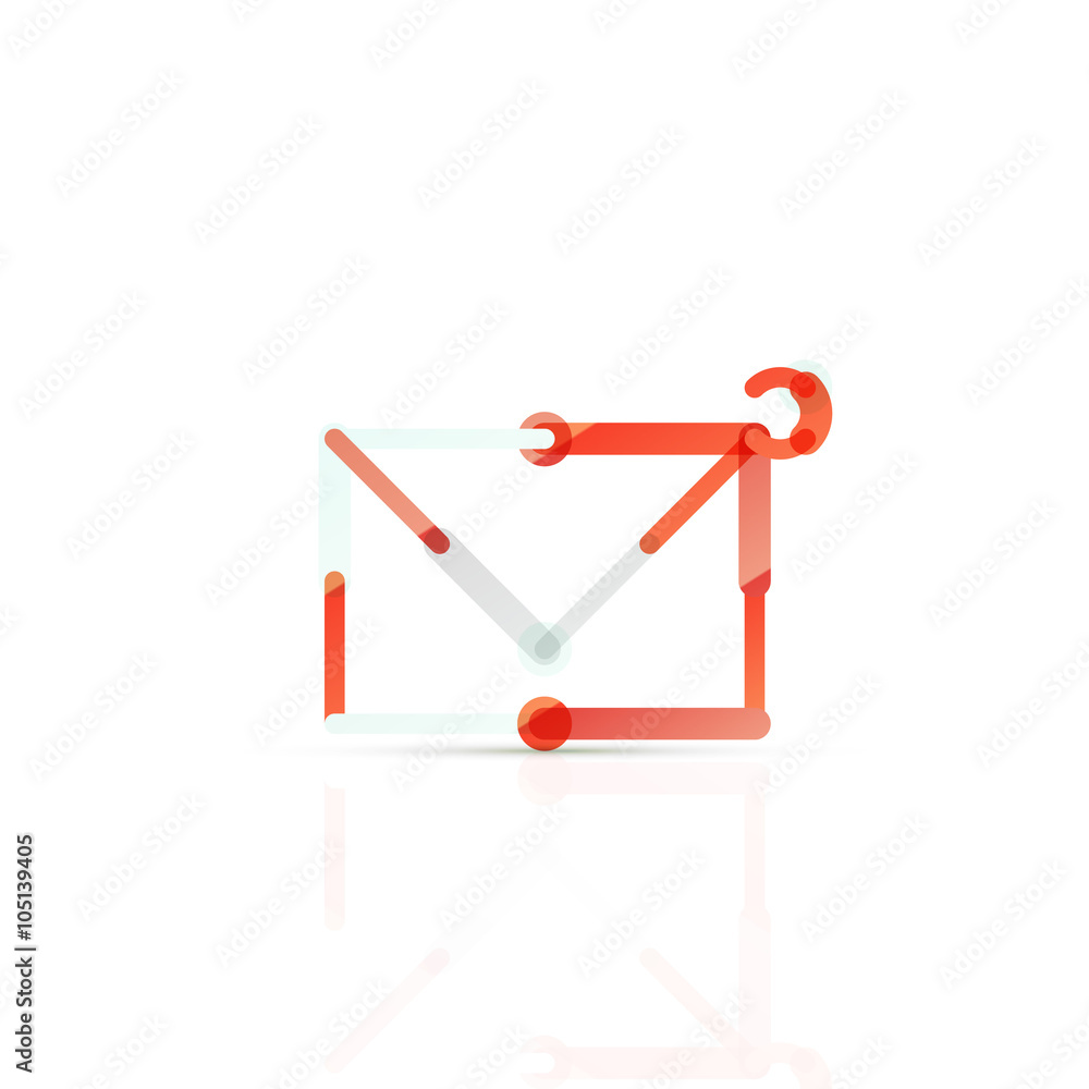 Vector email business symbol, or at sign logo. Linear minimalistic flat icon design Vector email business symbol, or at sign logo. Linear minimalistic flat icon design