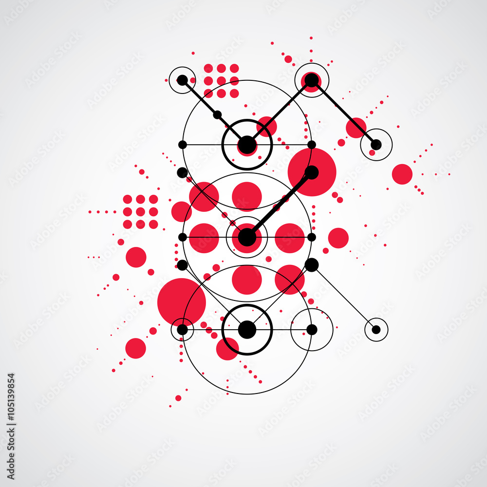 Bauhaus retro wallpaper, art vector red background made using gr Bauhaus retro wallpaper, art vector red background made using gr