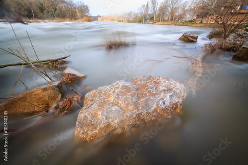 Silk effect Rio Ebro in Lodosa, Navarra photo