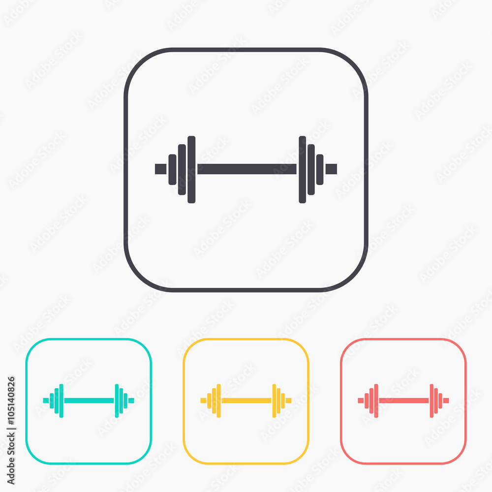 icon of barbell color set icon of barbell color set