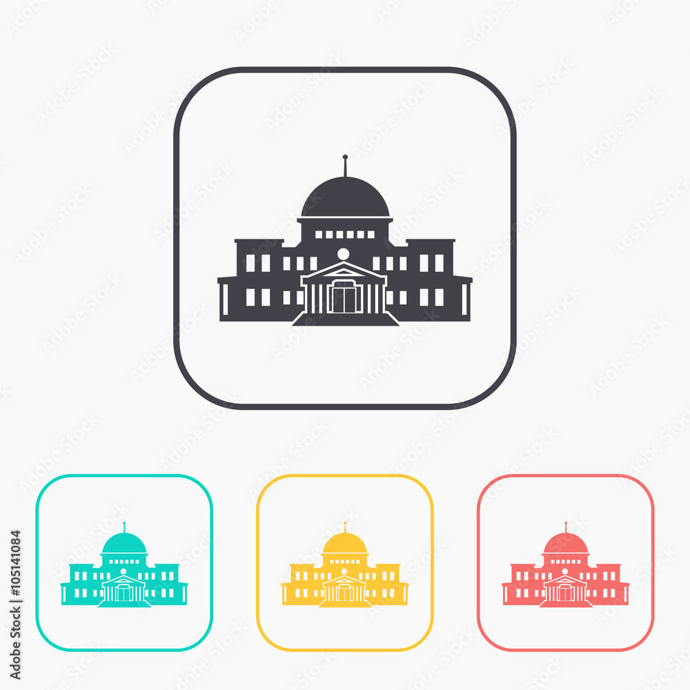 government building icon color set government building icon color set