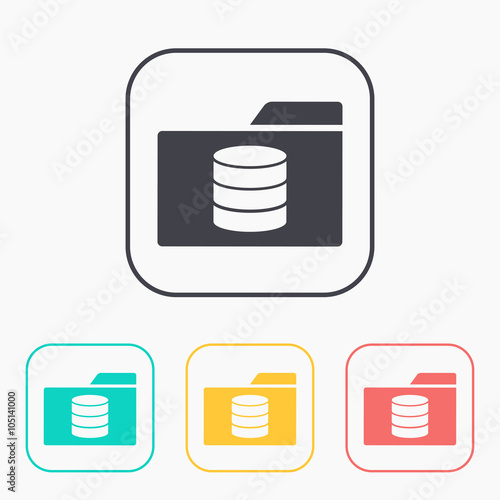 database folder icon color set © icon_craft_studio