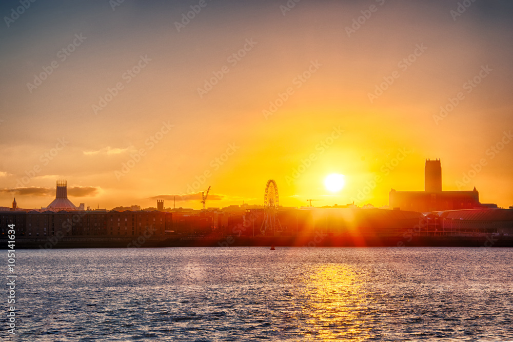 Golden Glow - Sunrise over the Mersey Liverpool England UK