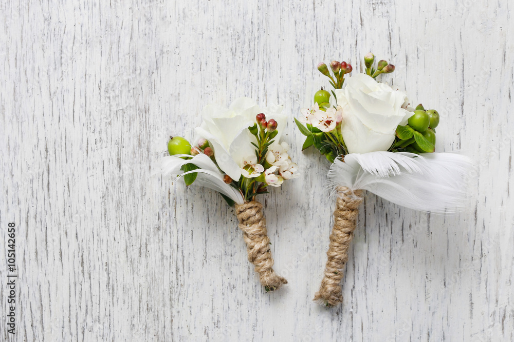 How to make wedding boutonniere, step by step - tutorial