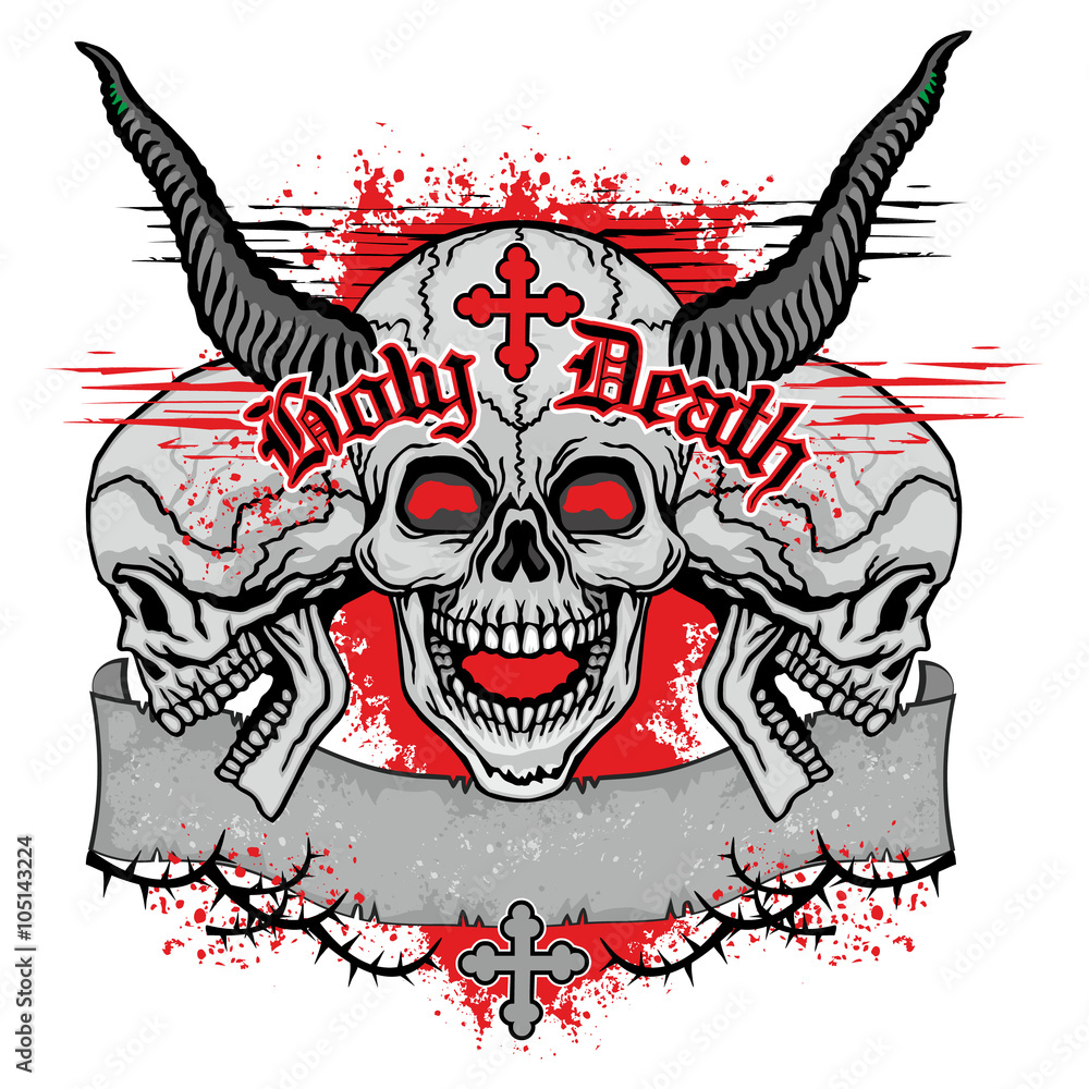  grunge skull coat of arms
