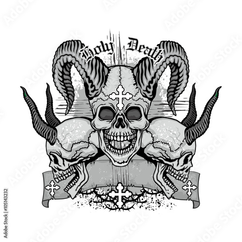  grunge skull coat of arms