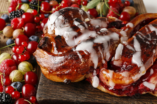 Summer cake with red fruits