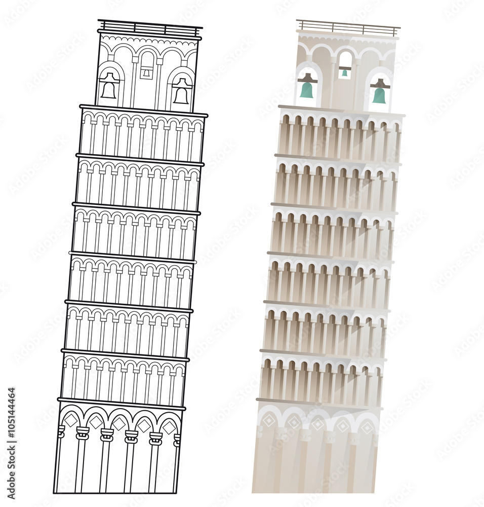TORRE DI PISA.
vectors of european monuments.
EPS 10