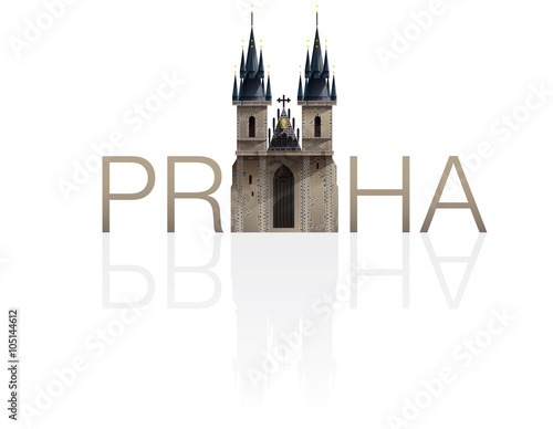 Týnský chrám, Praha.
vectors of european buildings and monuments. EPS 10