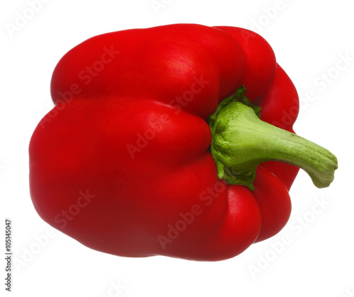 Fotografia Red ripe juicy sweet Bulgarian pepper isolated on white backgrou