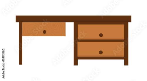 Wood table furniture vector illustration
