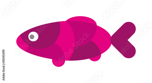 Fish flat icon vector isolated on white background.