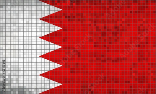 Flag of Bahrain - Illustration, 
Abstract Mosaic Bahrain flag, 
Grunge mosaic Flag of Bahrain, 
Abstract grunge mosaic vector