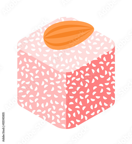 Eastern sweets traditional arabic food isolated on white background vector.