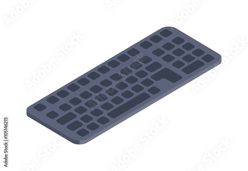 Computer keyboard vector isometric flat icon.