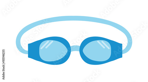 Pool goggles swimming equipment isolated vector illustration. 