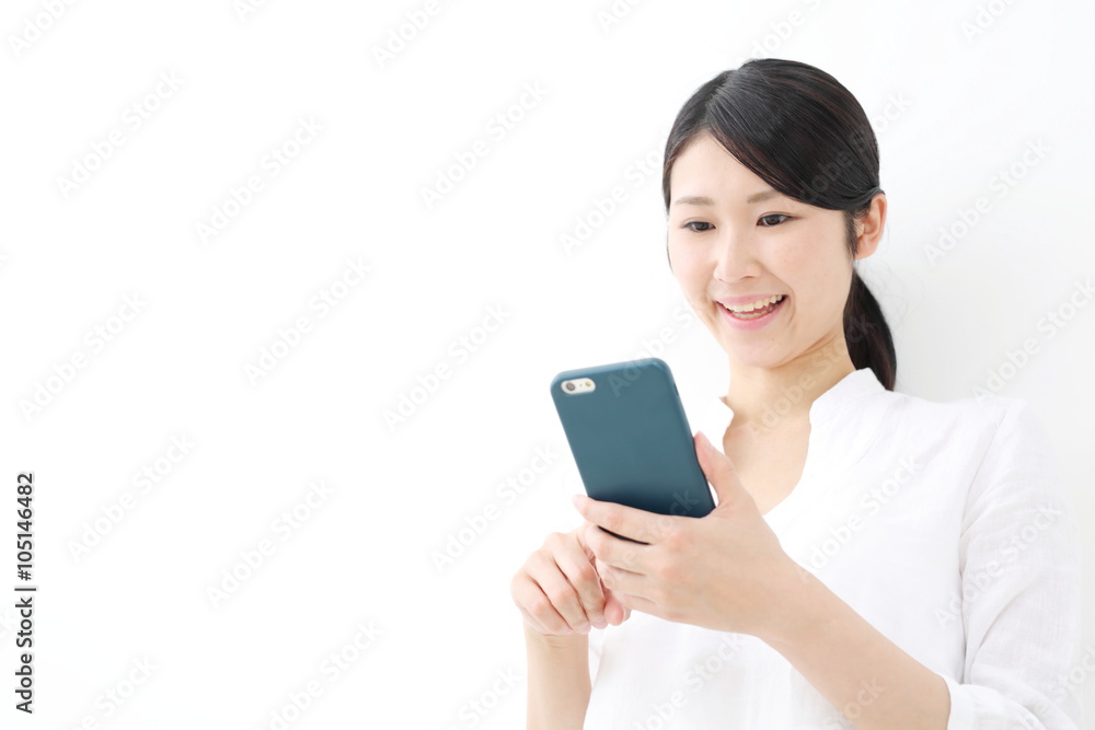 スマートフォン・若い女性 スマートフォン・若い女性