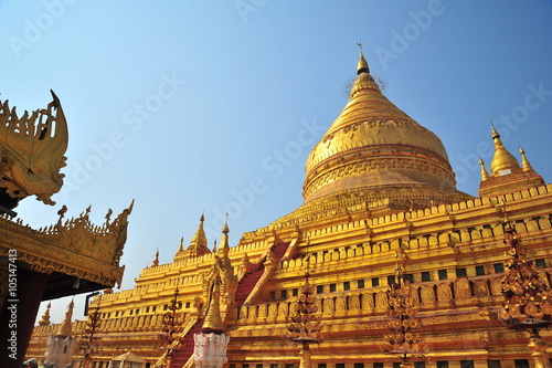 Shwezigon Pagoda in Bagan  Myanmar