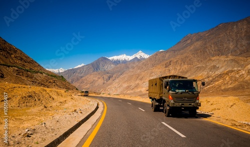 beautiful Landscape of Karakorum Highway in Pakistan © khlongwangchao