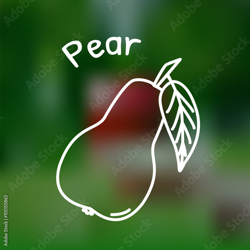 Thin line pear icon
