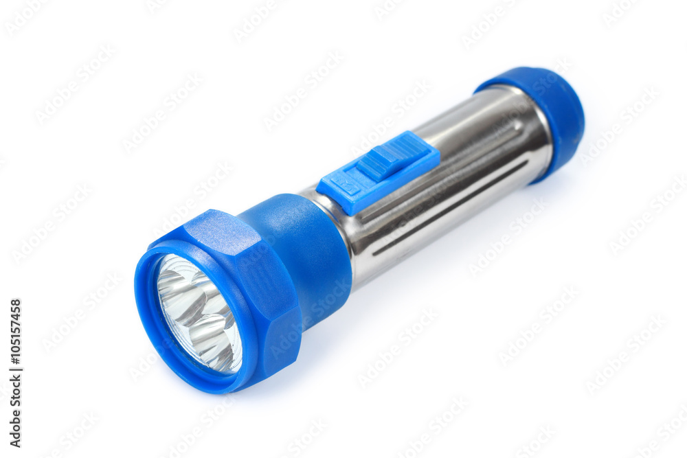 One flashlight isolated on white One flashlight isolated on white