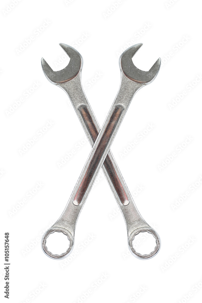 Cross wrenches isolated on white Cross wrenches isolated on white