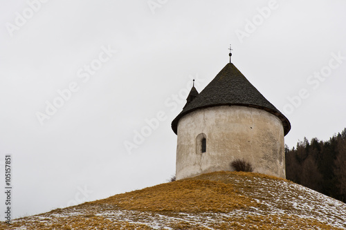 Round Chapel in the Dolomite's, Italy 