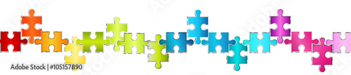 puzzle banner band regenbogen Verbindung bunt