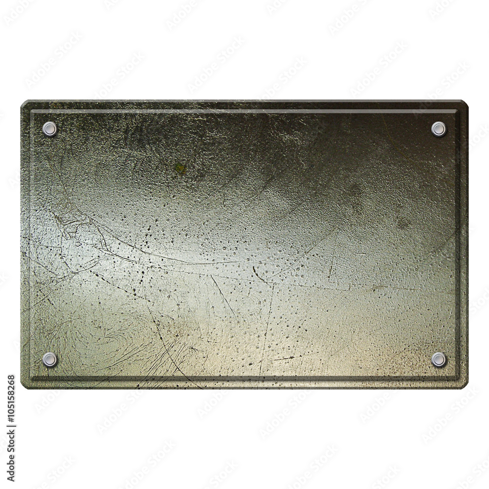Fototapeta premium steel metal plate isolated on white