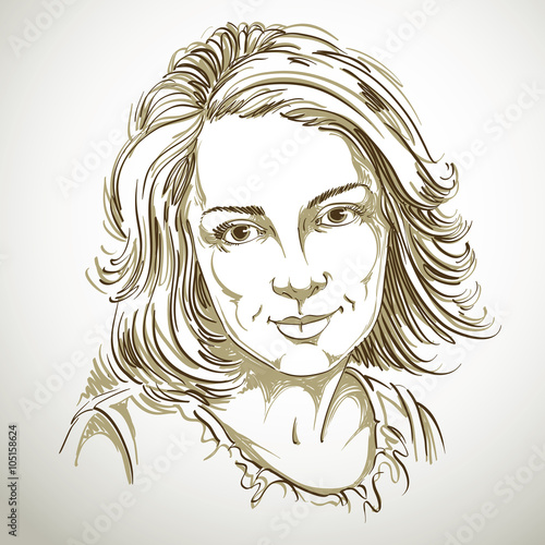 Graphic vector hand-drawn illustration of white skin attractive