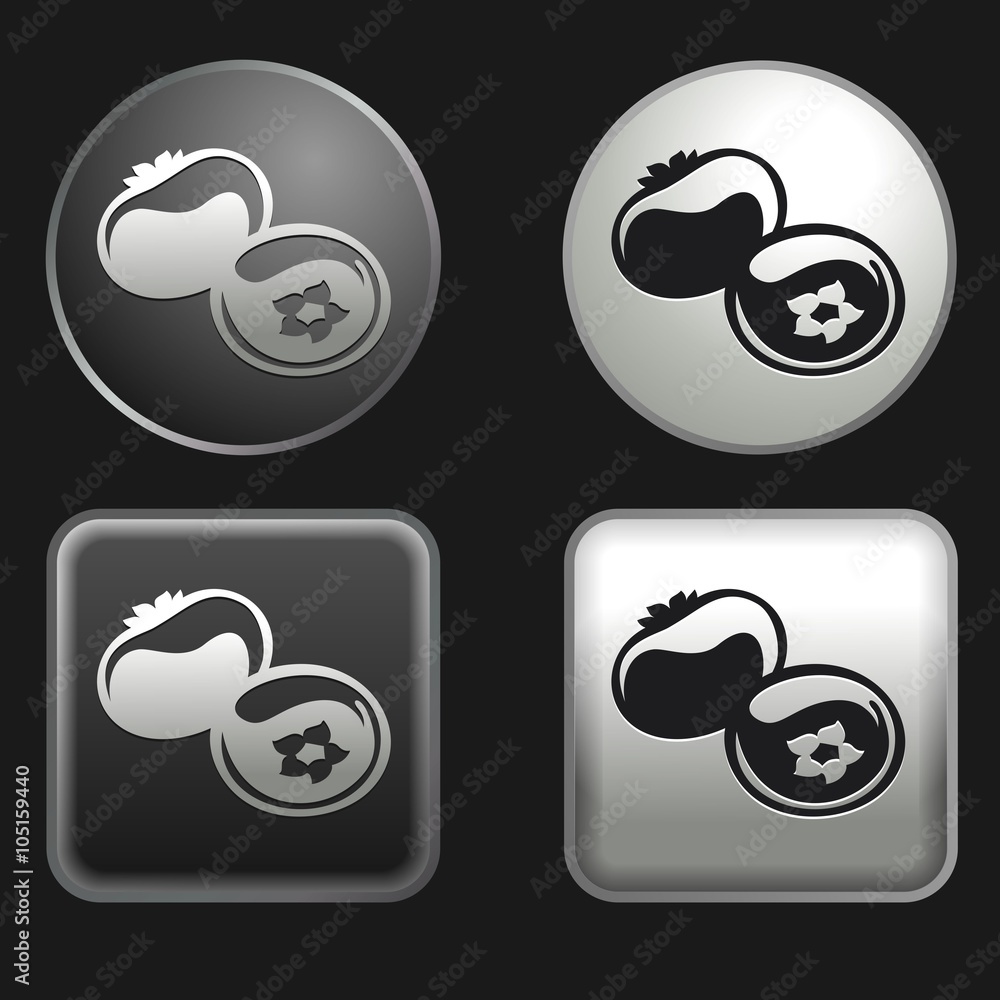 Naklejka premium blueberry icon on round and square buttons